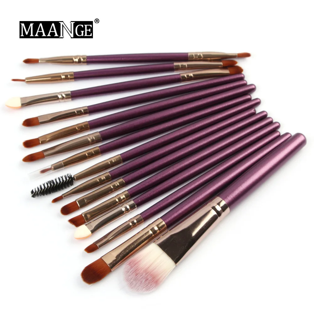 Manufacturers Direct Selling Maange 15 Eye Makeup Brush Set Beauty Tool Eyeshadow Brush Foreign Trade Hot Selling