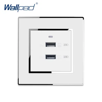 

2 Usb Socket Port Charger 5V 3100mA Wallpad Luxury Wall Double USB Electric Power Outlet Mirror Acrylic Panel