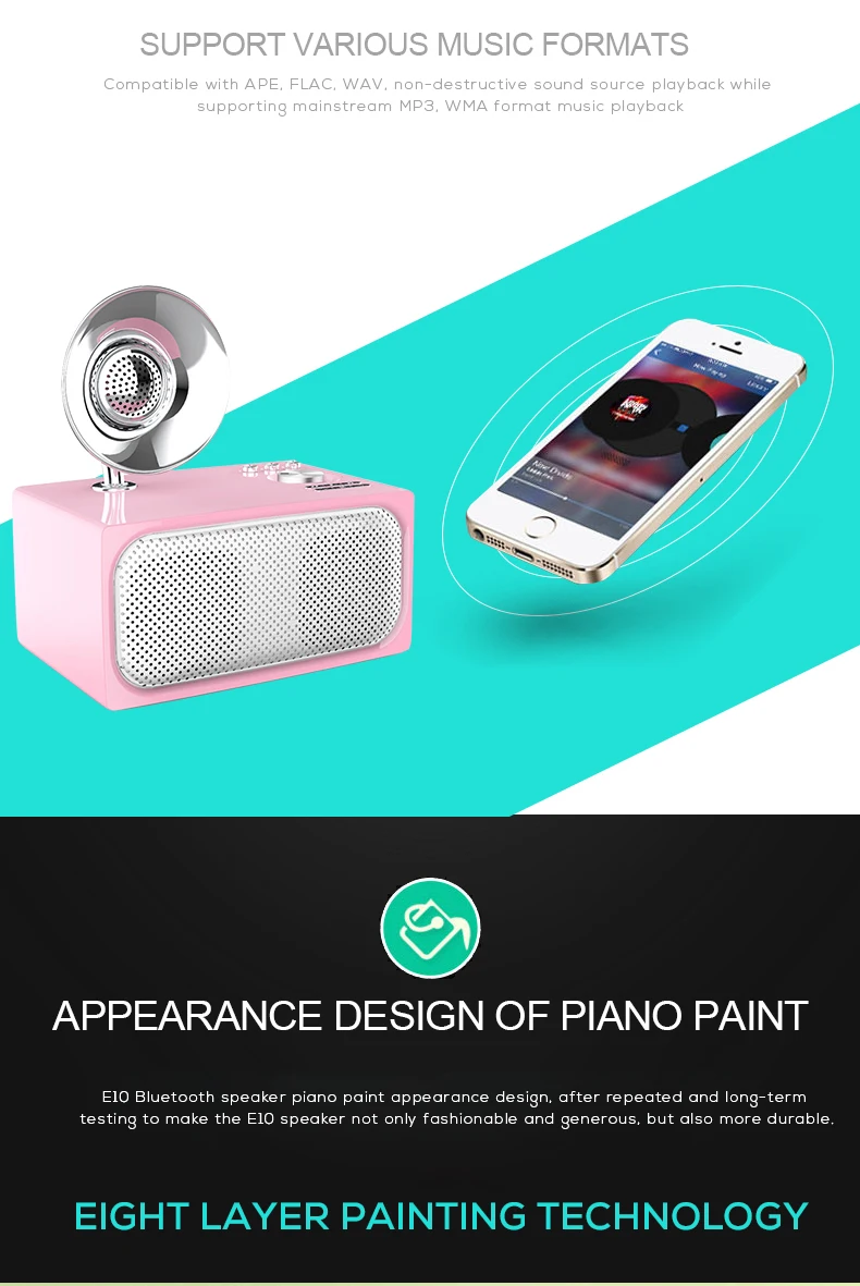 SOAIY E10 Bluetooth динамик беспроводной мини аудио сабвуфер Ретро домашний уличный портативный радио Автомобильный мобильный компьютер универсальный подарок