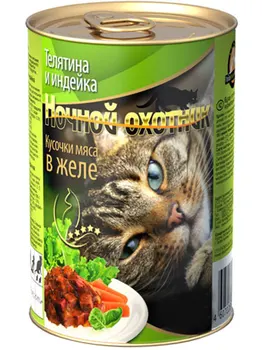 

Night Hunter NIGHT HUNTER for adult cats with veal and turkey in jelly 415 gr