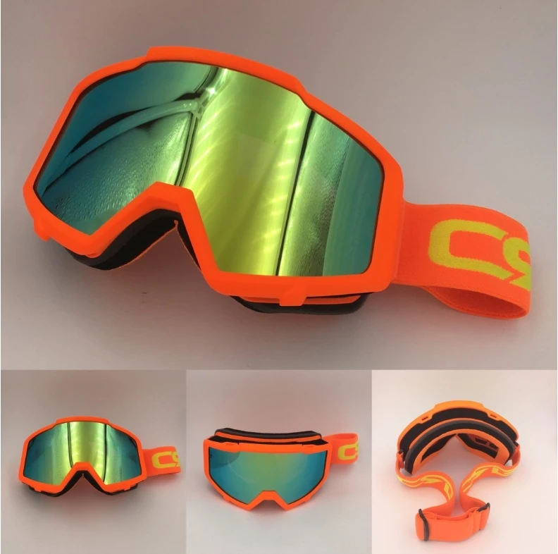 fluorescent orange Goggles T815-138B sports anti-impact,scratch resistant,UV protection,3-layer face foam - Цвет: fluorescent orange