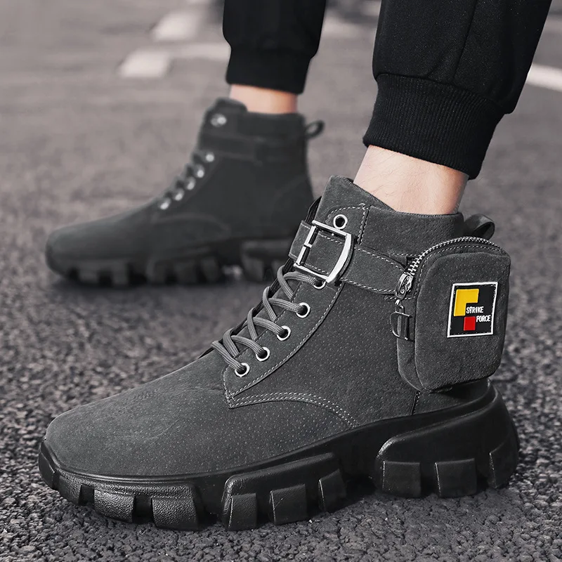 

[high top heavy bottom work wear shoes and boots series] fashionable sports casual men's shoes Martins in autumn and winter 2021