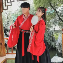 Костюм для классических танцев с вышивкой красный Hanfu карнавальный наряд народная сценическая одежда нейтральное сказочное платье Rave