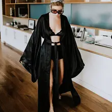 Модный Свободный мягкий удобный ночной халат, Женский банный халат с поясом, женская сексуальная одежда для сна, ночная рубашка, выбор, 3 цвета