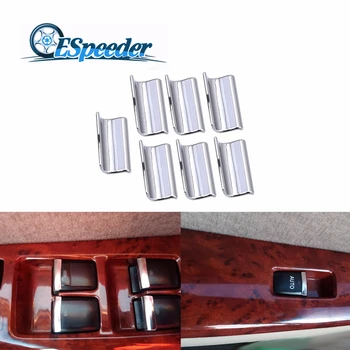 

ESPEEDER Door Window Lift Button Switch Sequin Trim Chrome Sequin Ring For Peugeot 3008 2014 2015 2016 2017 2018 Car Styling