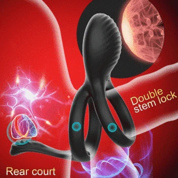 Vibrating Dual Penis Ring Vibrator with 7 Vibration Stretchy Cock Rings Sex Toys for Man Male and Couples Play Prostate Massager 2