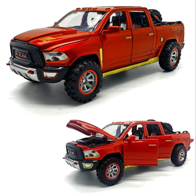 1:32 Simulation Alloy Car Model New Dodge-Ram TRX-Pickup Metal Car Model Sound And Light Pull Back Childs Boy Toy Car Gifts 5