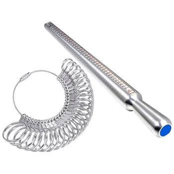 

Jewelry Measuring Tool Sets Ring Size Sticks Ring Mandrel Stick Finger Tools Gauge and Alloy Ring Sizers Professional Tools