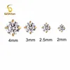 2-4mm Zircon Cartilage Tragus Helix Lobe Earring 16G Titanium Ear Stud Lip Piercing Ring Internally Threaded Labret Goth Jewelry 4