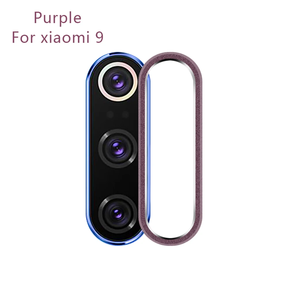 purple 1 шт. Задняя крышка объектива камеры протектор алюминиевый чехол с металлическим кольцом крышка/Закаленное стекло пленка для Xiaomi Mi9/9SE Аксессуары для мобильных телефонов - Цвет: purple