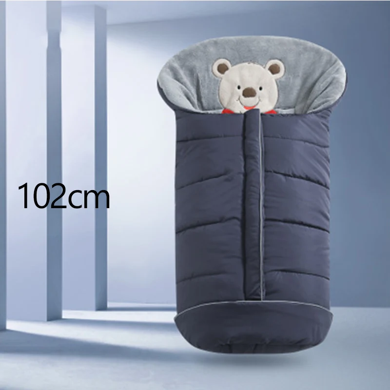 102cm-Navy Детская коляска, спальные мешки, зимние спальные мешки, Хлопковый вязаный конверт, спальный мешок для малышей, ветрозащитный кокон, коляска, спальный мешок - Цвет: 102cm-Navy