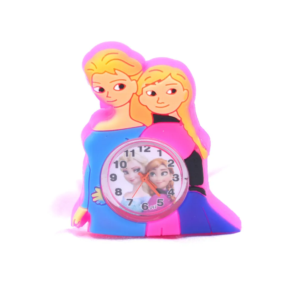 Новые детские наручные часы принцессы Эльзы для девочек, розовые силиконовые часы для детей, Студенческие Кварцевые часы, Reloj Infantil