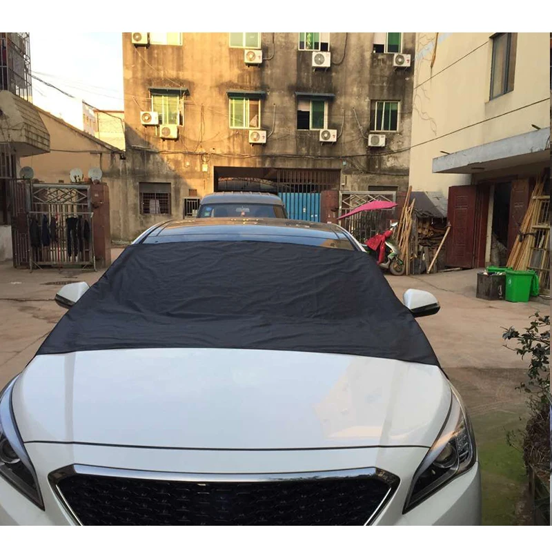 AOZBZ портативный автомобильный магнит лобовое стекло крышка снежная крышка лобовое стекло Серебряная черная крышка Солнцезащитная защита от заморозки