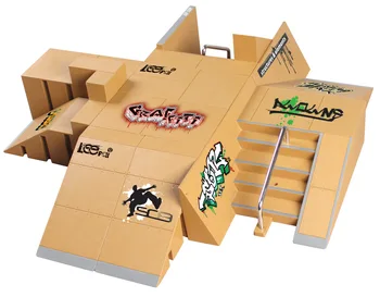 

Mini Alloy Children Finger Skating Board Skate Park Kit Venue Combination Toys Skateboard Ramp Track Educational Toy Set
