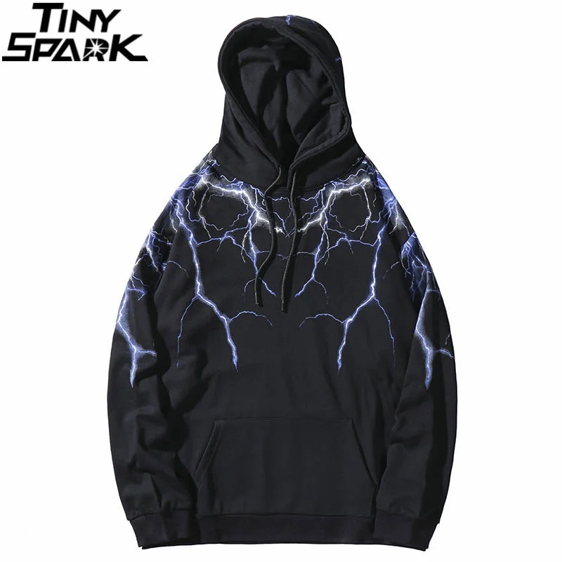Hip Hop Lightning Hoodie Sweatshirt Men 