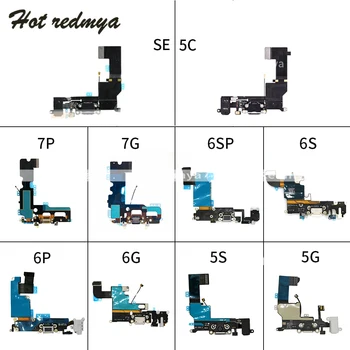 

10pcs Charging Flex Cable for iPhone 6 6S 7 Plus USB Dock Connector Charger Port for iPhone 5 5S 5C SE With Mic Flex Cable