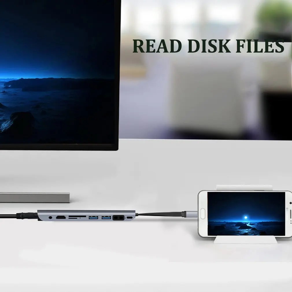 9 в 1 3 док-станция USB C концентратор тип-c к HDMI+ VGA с аудио HD конвертер адаптер для Macbook для samsung адаптер
