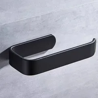 Acrylic Toilet Paper Holder Tissue Rack Wall Mounted Bathroom Kitchen Roll Holder Paper Tissue Rack Hook Modern Black Hanger 2