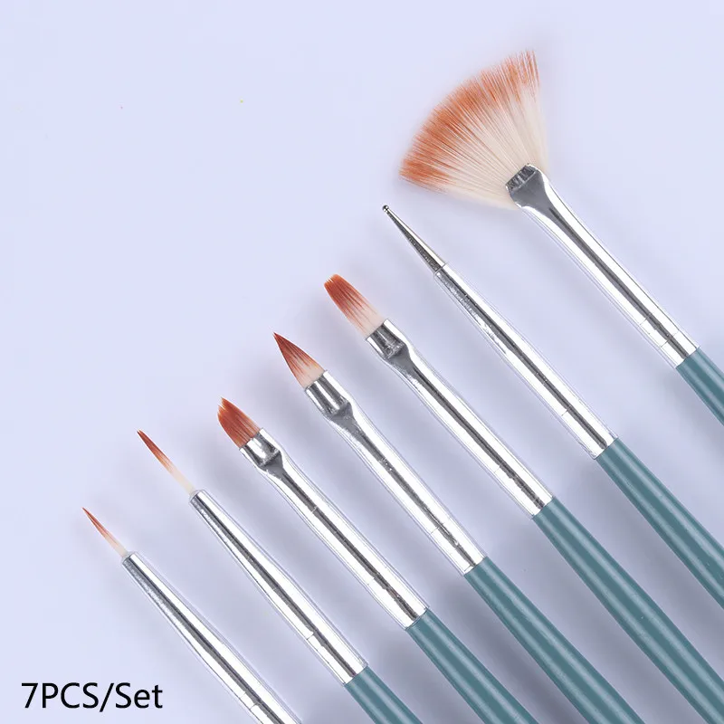 40367 7pcs Кисточка для ногтей Рисование линий цветок живопись ручка смешанный размер красочные ногти ручка пластиковая ручка дизайн ногтей Инструменты Набор - Цвет: 40367 7pcs