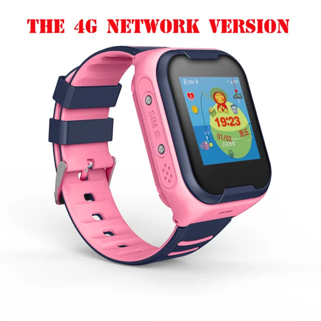 4G сеть A36E Смарт дети часы Водонепроницаемый IPX7 Wifi gps видео монитор вызовов трекер часы детские наручные часы мальчик девочка часы - Цвет: Pink