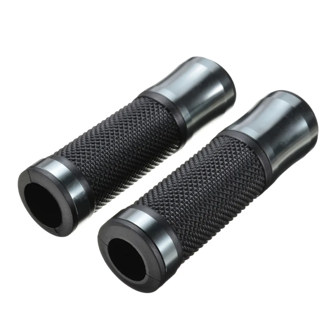Hot 1 Pair Motorcycle 7/8" Left & Right Hand Grips CNC Aluminum Rubber Gel Hand Grip For 7/8 inch Standard Handlebar