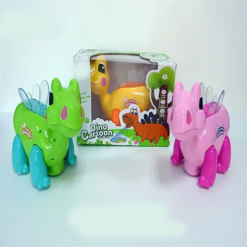 

Children Electric Dinosaur Universal Toy Star Projection Model Sound Cartoon T-Rex Stegosaurus Ceratopsia Booth Goods
