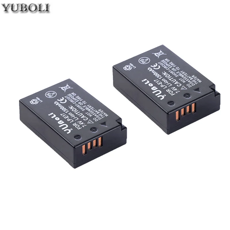 4 х 7,4 v 1300mah мА/ч. аккумулятор LPE17 LP E17 LP-E17 Батарея для цифровой однообъективной зеркальной камеры Canon EOS 200D M3 M6 750D 760D T6i T6s 800D 8000D поцелуй X8i камеры - Цвет: 2battery