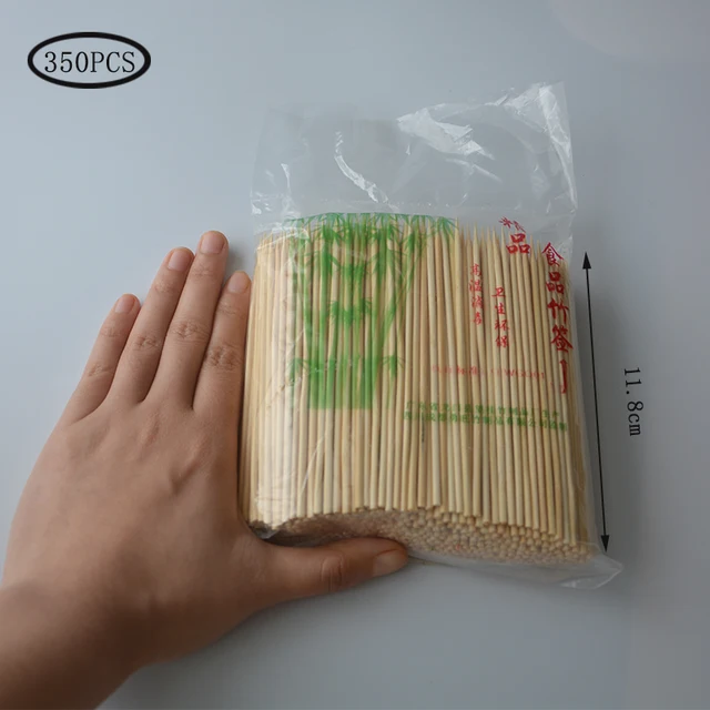 350Db Rövid Bambusz Nyárs Fa Grill Kebabs Gyümölcs Csokoládé Szökőkút Bárok Büfé Ehető Botok Karbonizálhatók - Image 4