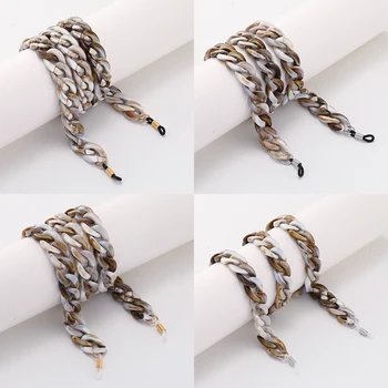 

Eueavan 5pcs Acrylic Brown and White Green Wide Glasses Chain Retro Sunglasses Lanyards Straps Reading Eyeglasses Accessories