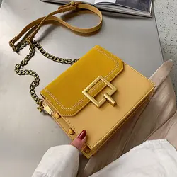 Скраб кожаные сумки через плечо для женщин 2019 осень Маленькая сумка через плечо модная качественная цепочка дамские сумочки и кошельки