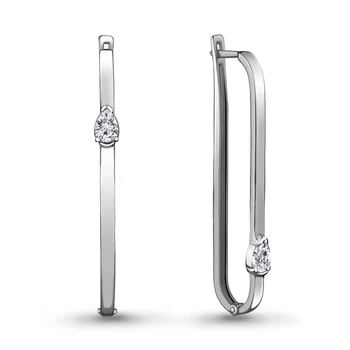 

Earrings long AQUAMARINE with cubic zirconia, silver 925