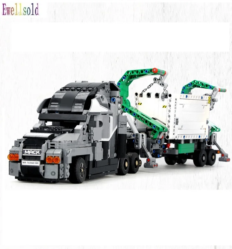 Ewellsold Technic Mack Anthem, Совместимая модель грузовика, строительные блоки для мальчиков, подарки на день рождения, детские игрушки для детей, 1202 шт