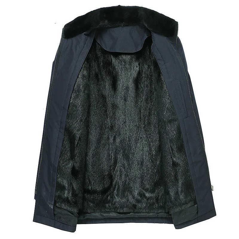 

Real Men Natural Liner Parka Warm Winter jackets Mens Mink Fur Coat Plus Size Jacket M18D82007 YY741