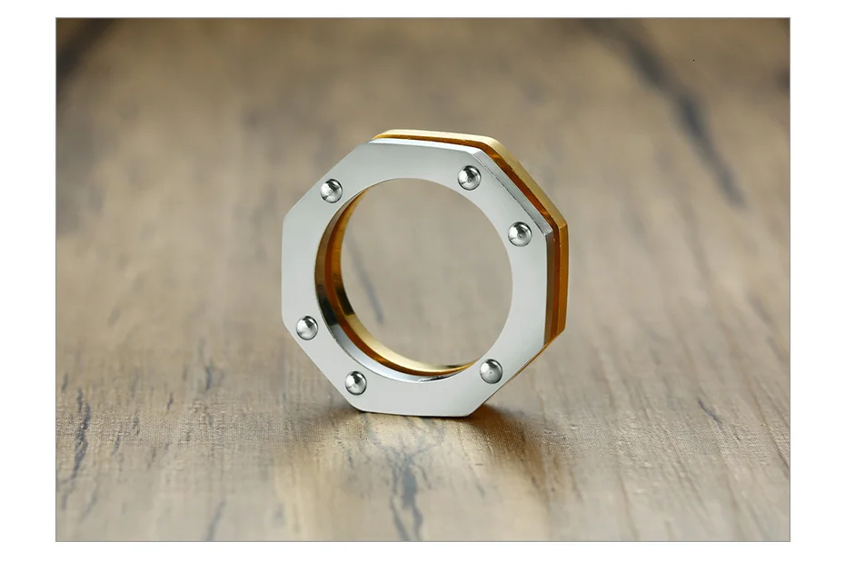 Vnox стильный промышленный стиль кольцо для мужчин геометрический восьмиугольник форма ногтей звено Панк мужской группы рок мальчик Анель