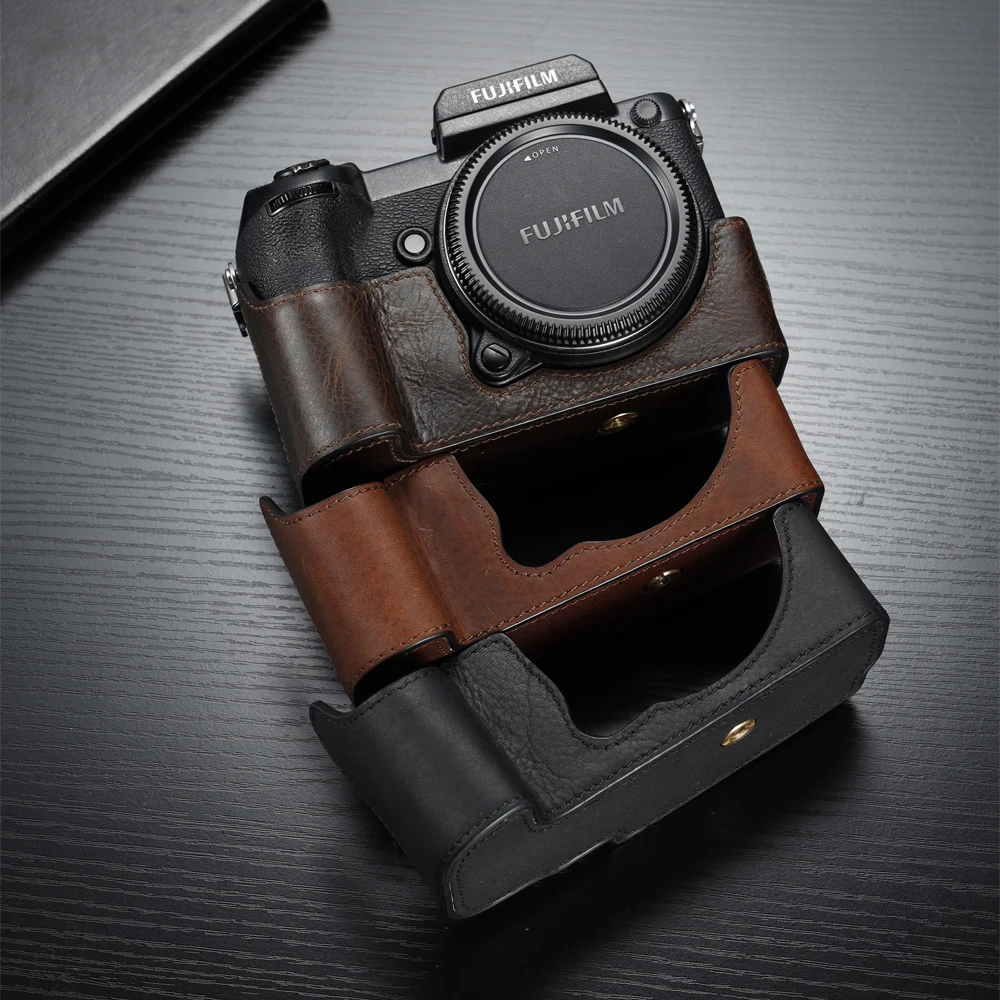 Чехол для камеры Fuji GFX50S AYdgcam из натуральной кожи с ручкой полусумка Fujifilm боди |