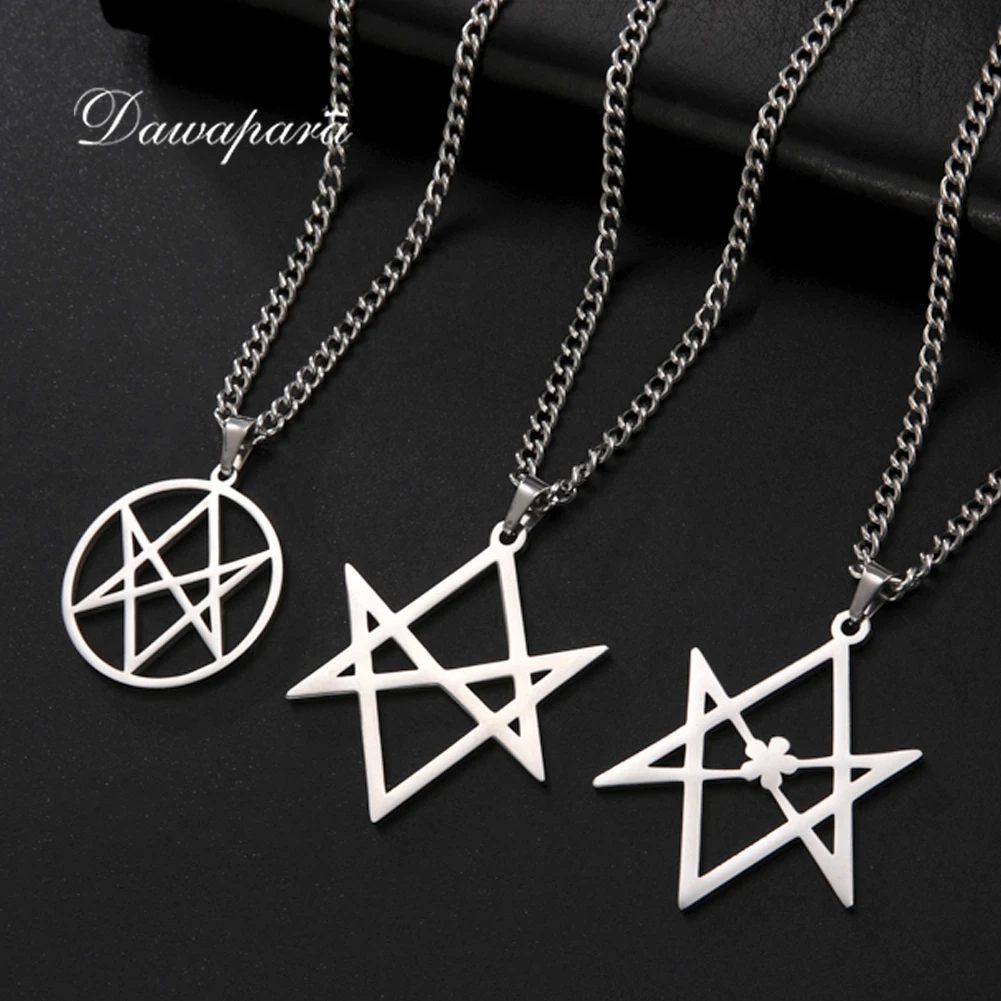 

Dawapara Unicursal Hexagram Stainless Steel Necklace Religious Symbol Thelema Sacred Geometry Amulet Pendant Spiritual Jewelry