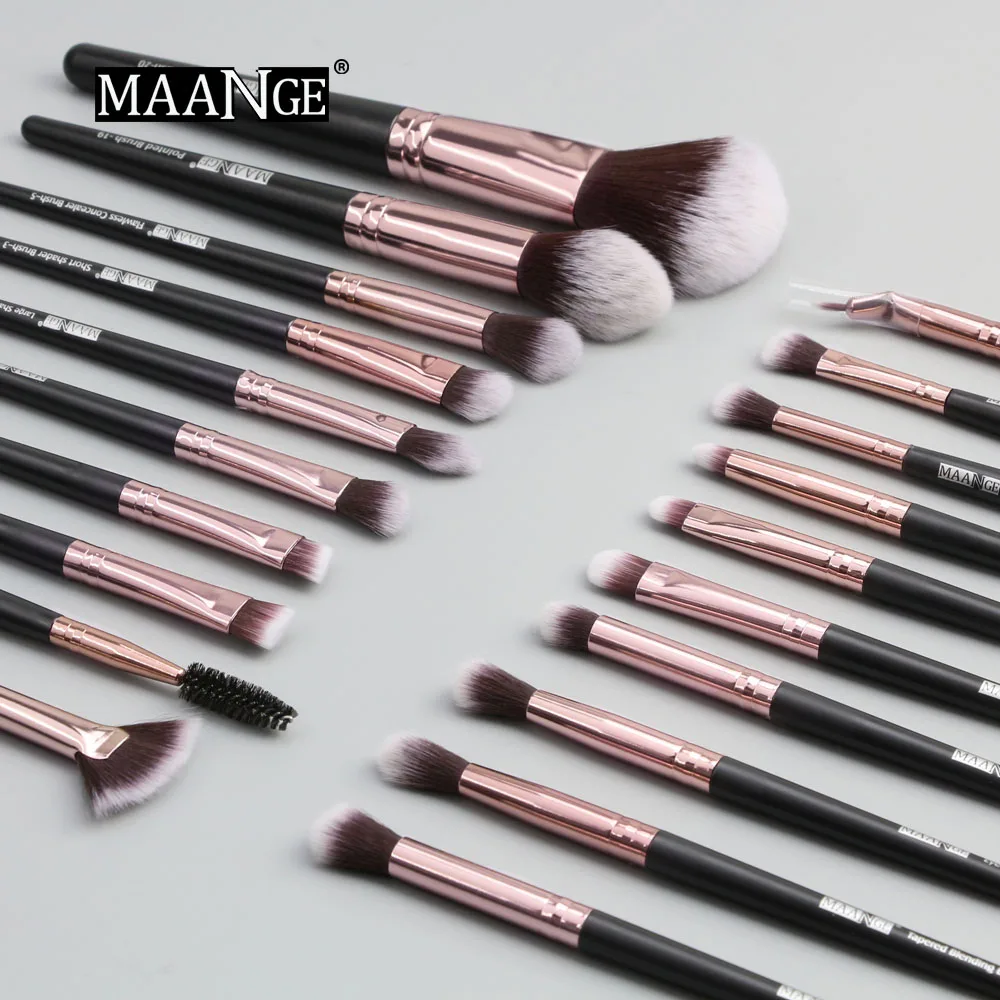 Набор кистей для макияжа MAANGE Pro комплект из 12/20 шт. с сумкой растушевки пудры теней