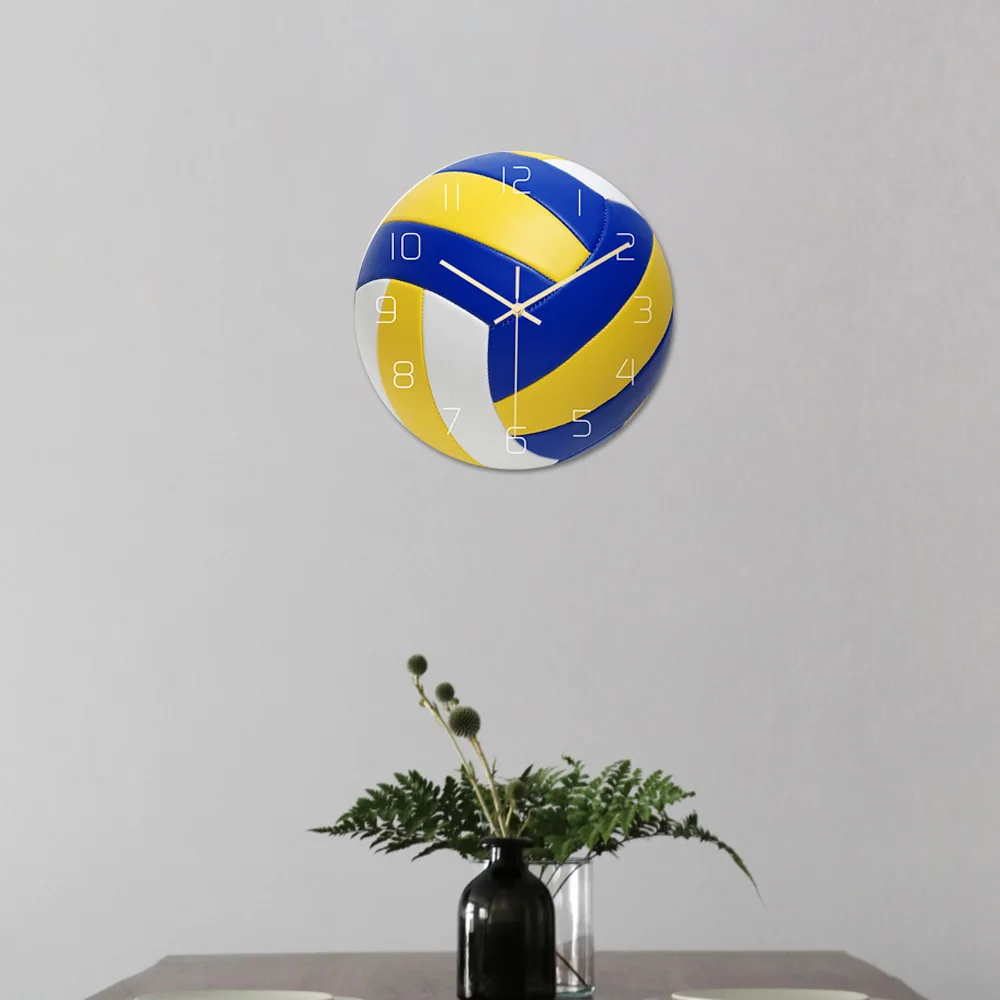 

Round Ball Sports Wall Clock Yak Material Mute Movement Home Decoration Wall Clock Clock Digital Cute Clock Clocks