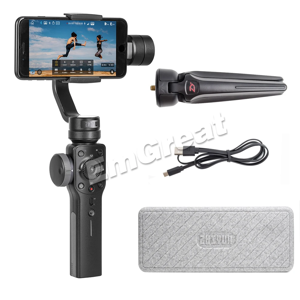 Ручной стабилизатор Zhiyun Smooth 4 Q2 3 осевой шарнирный для смартфона iPhone 11 Pro Max XS XR X 8P 8
