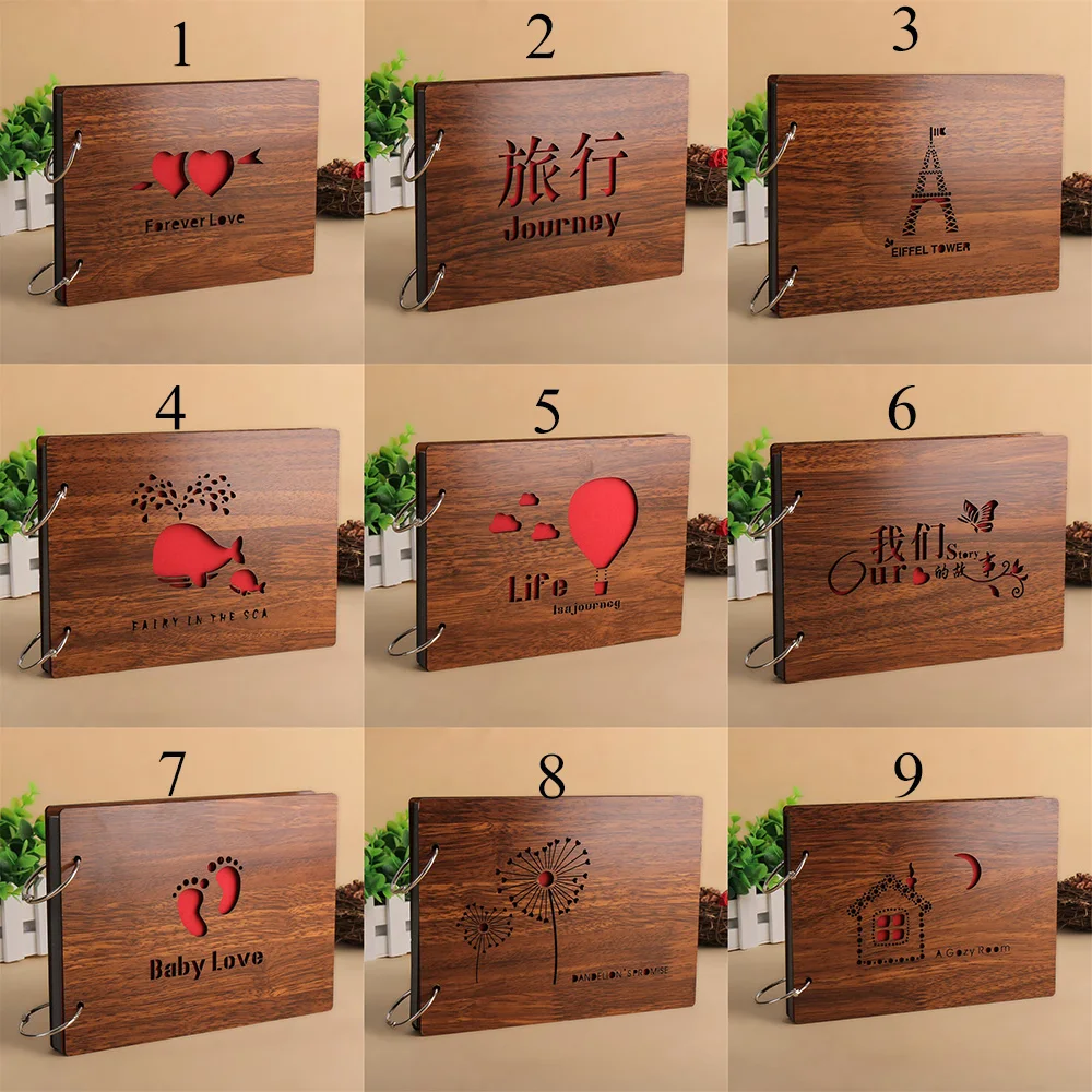DIY 8 дюймов Фото Набор альбомов дерева самоклеящаяся Персонализированные