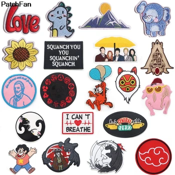 

A3470 Patchfan Cartoon Style Friends Tv Show Patch Embroidered Applique Iron Patch Design DIY Sew On Clothes Badge Sticker