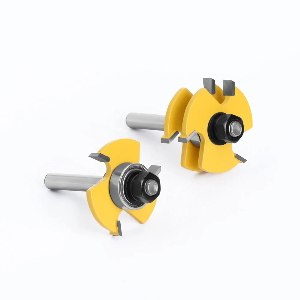 LAVIE 2 pcs 8mm Shank Tongue & Groove Joint Assemble Router Bits T-Slot Milling Cutter for Wood Woodwork Cutting Tools MC02002