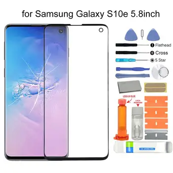 

New Front Glass Touch Screen Kit with tools for Samsung Galaxy S10e SM-G970F G970 Front Glass Screen Replacement Kits with Glue