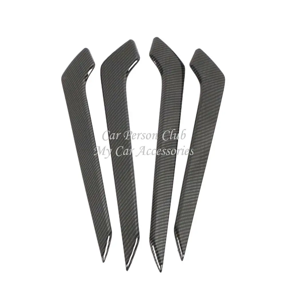 Carbon Fibre Interior Door Handle Bowl Trims Up Armrest Frame Molding Cover For Toyota RAV4 RAV 4 Car Accessories
