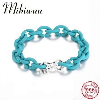 

Silver letter LOVE beads blue Charm Beaded Bracelet European rubber x bracelets Jewellery For Women Men Bracelet