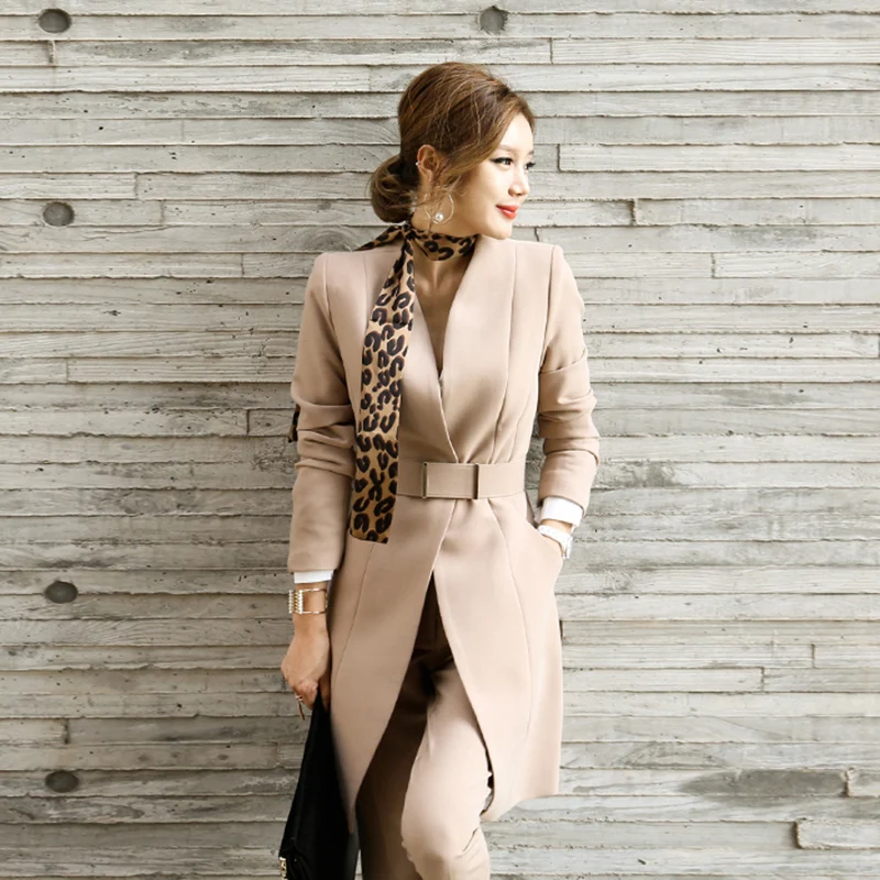 

Autumn Winter Women OL New Temperament Jacket + Pants Two-PieceTuit Lady