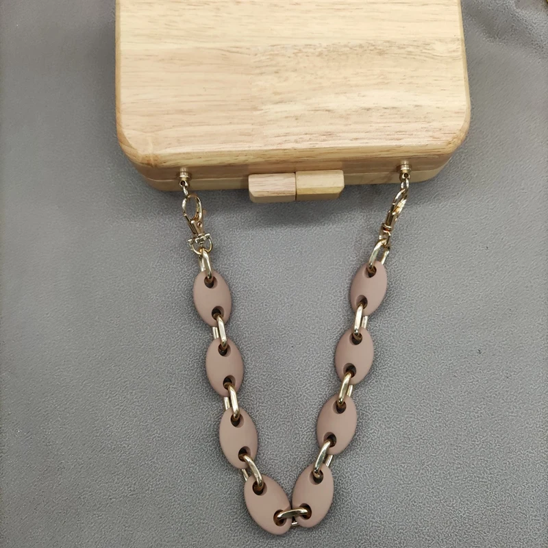 Hot Sale 30cm Colorful Resin Handles Fashion Bead Straps Replaceable Acrylic Handbag Chains DIY Bag Accessories for Women Bags