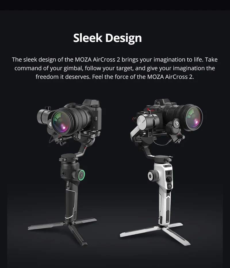 Moza Aircross 2 3 осевой Стабилизатор камеры Gimbal Steadycam для sony a6300 Panasonic GH5 GH4 Canon EOS Pk Zhiyun Crane 3
