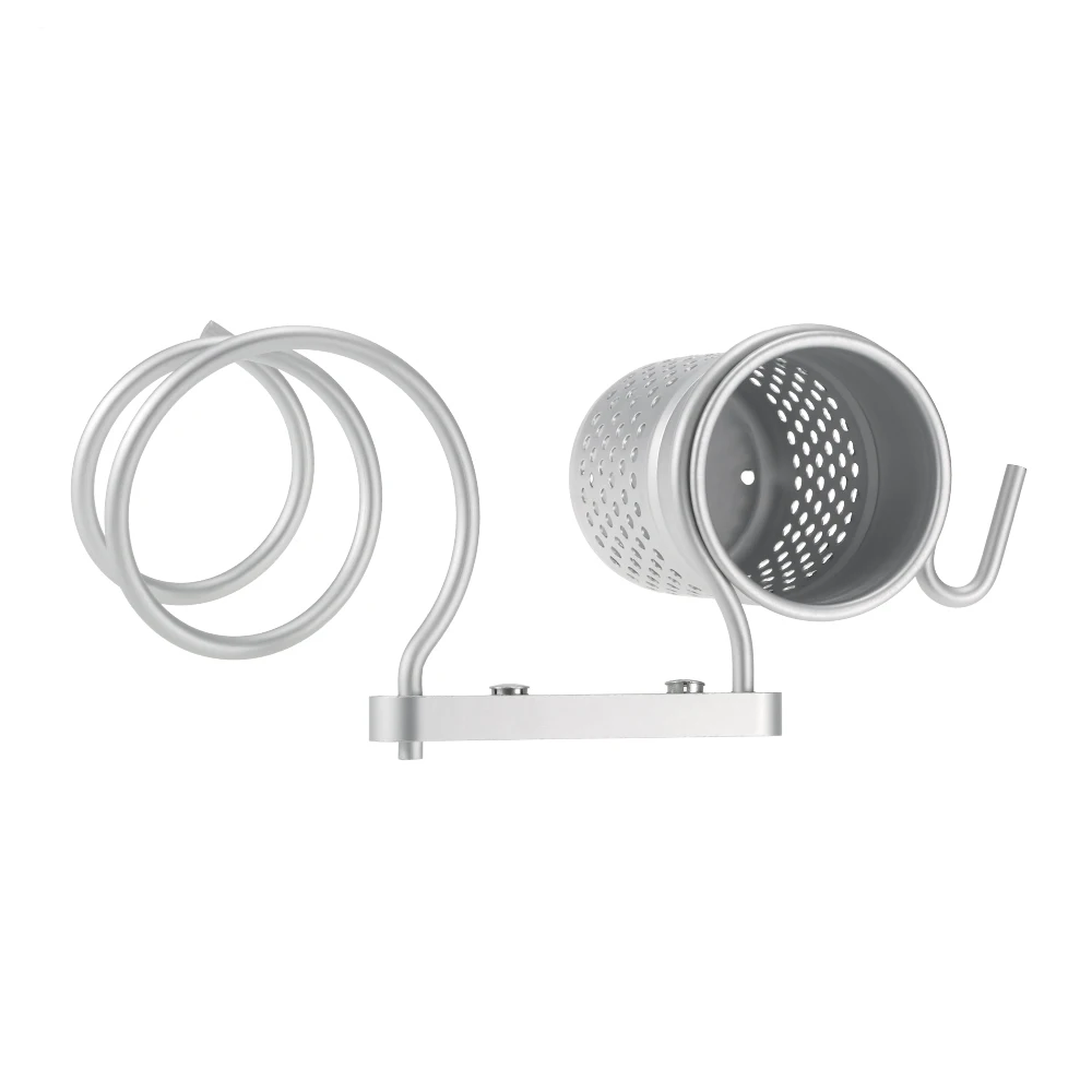 

Bathroom Wall Mounted Hair Dryer Holder Comb Container Aluminum Hair Dryer Rack Space Hairbrush Storage Shelf Organizer Hanger
