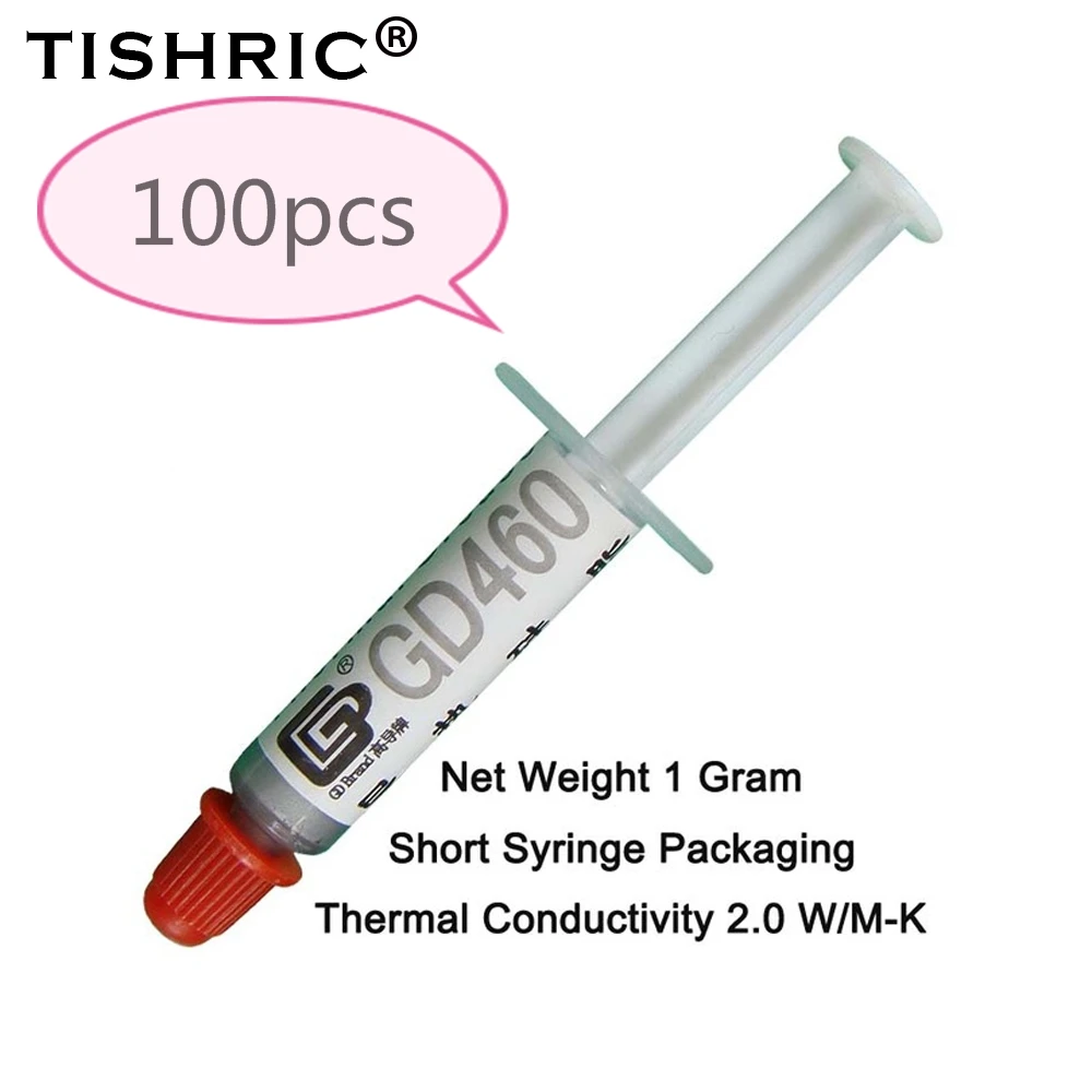 100pcs-1g-short Термопаста TISHRIC GD460 для процессоров/кулер для процессора/радиатор/вентилятор для ПК/Радиатор/термопрокладка термопаста термоклей - Цвет лезвия: 100pcs-1g-short
